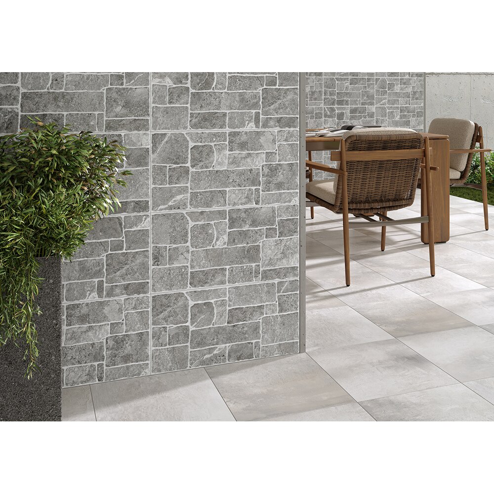 Gresie interior/exterior CERSANIT Renzo Grey Matt, 29.8 x 59.8 cm, 8 mm, 1.6m2/cutie, PEI 4