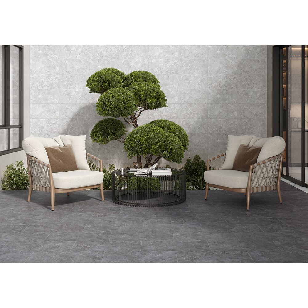 Gresie interior/exterior CERSANIT Magnus Graphite Matt, 29.8 x 59.8 cm, 8 mm, 1.6m2/cutie