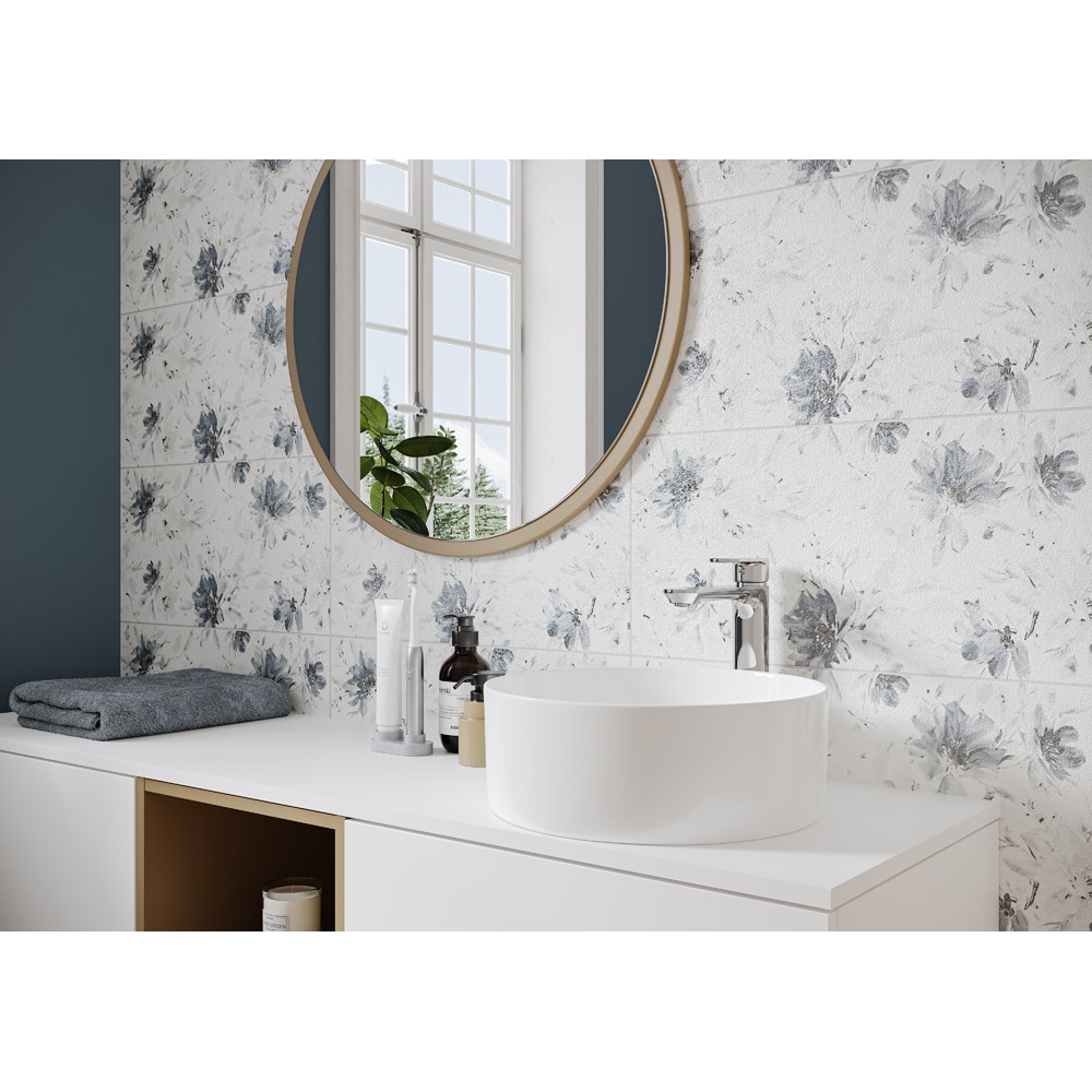 Fraianta interior Cersanit Floral Landscape Motive, 29.8 x 59.8 cm, 1.25 mp/cutie, alb