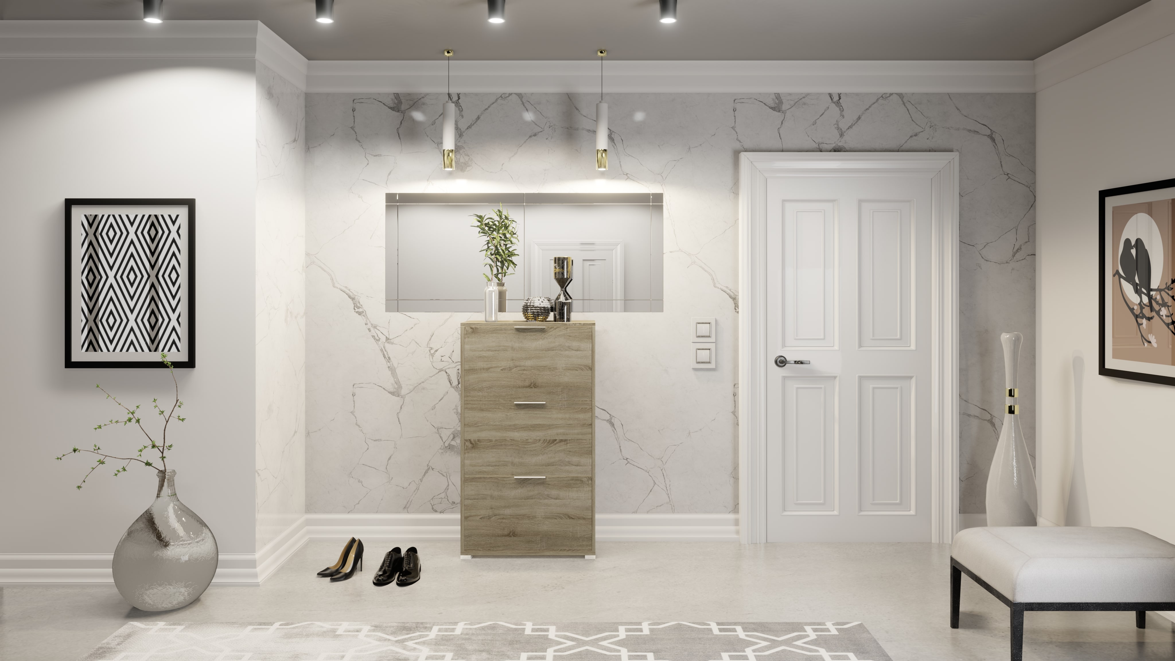 Dulap pantofi, 3 niveluri