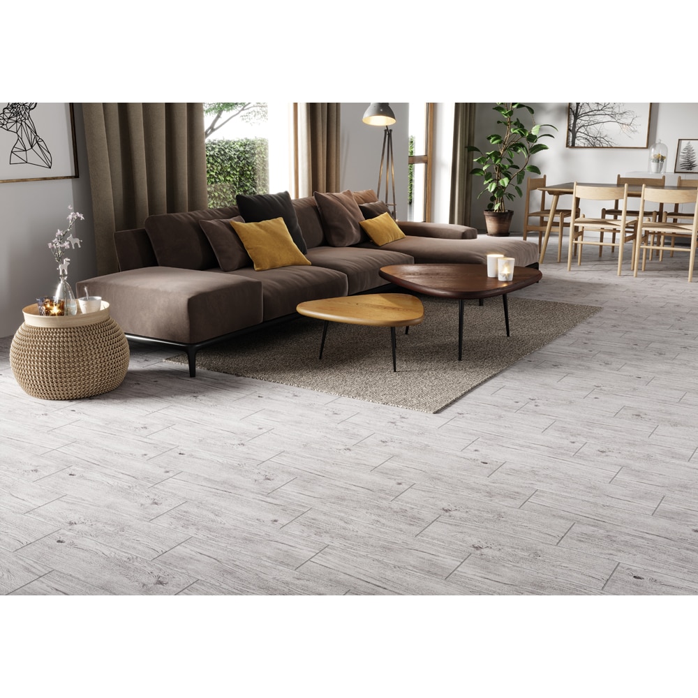 Gresie interior/exterior Cersanit Gryffin, 60 x 18.5 cm, 1 mp/cutie, alb