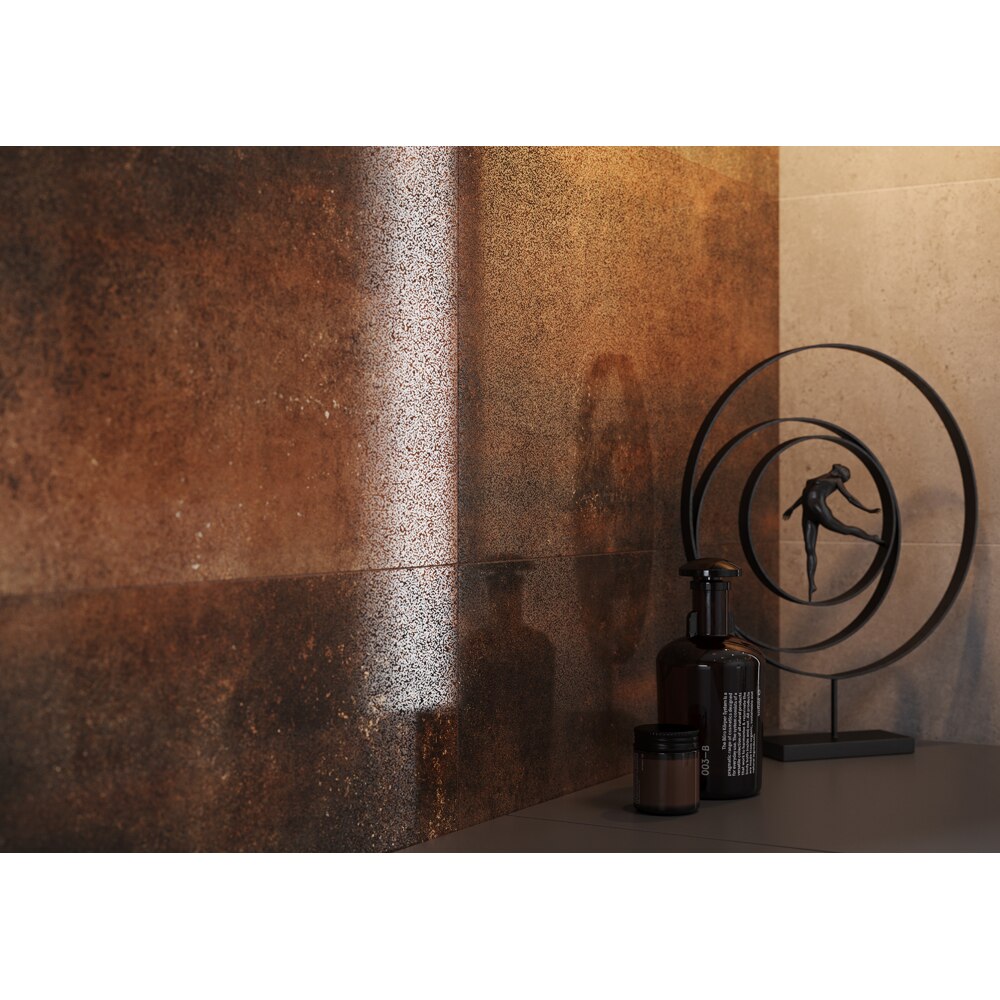 Gresie interior/exterior CERSANIT Dern Copper Rust Lappato, 59.8 x 119.8 cm, 8 mm, 1.43m2/cutie, PEI 3