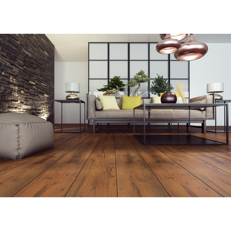 Parchet laminat 12 mm, nuc, acoperire per cutie 1.293 mp, AC5, HDF  Swiss Krono