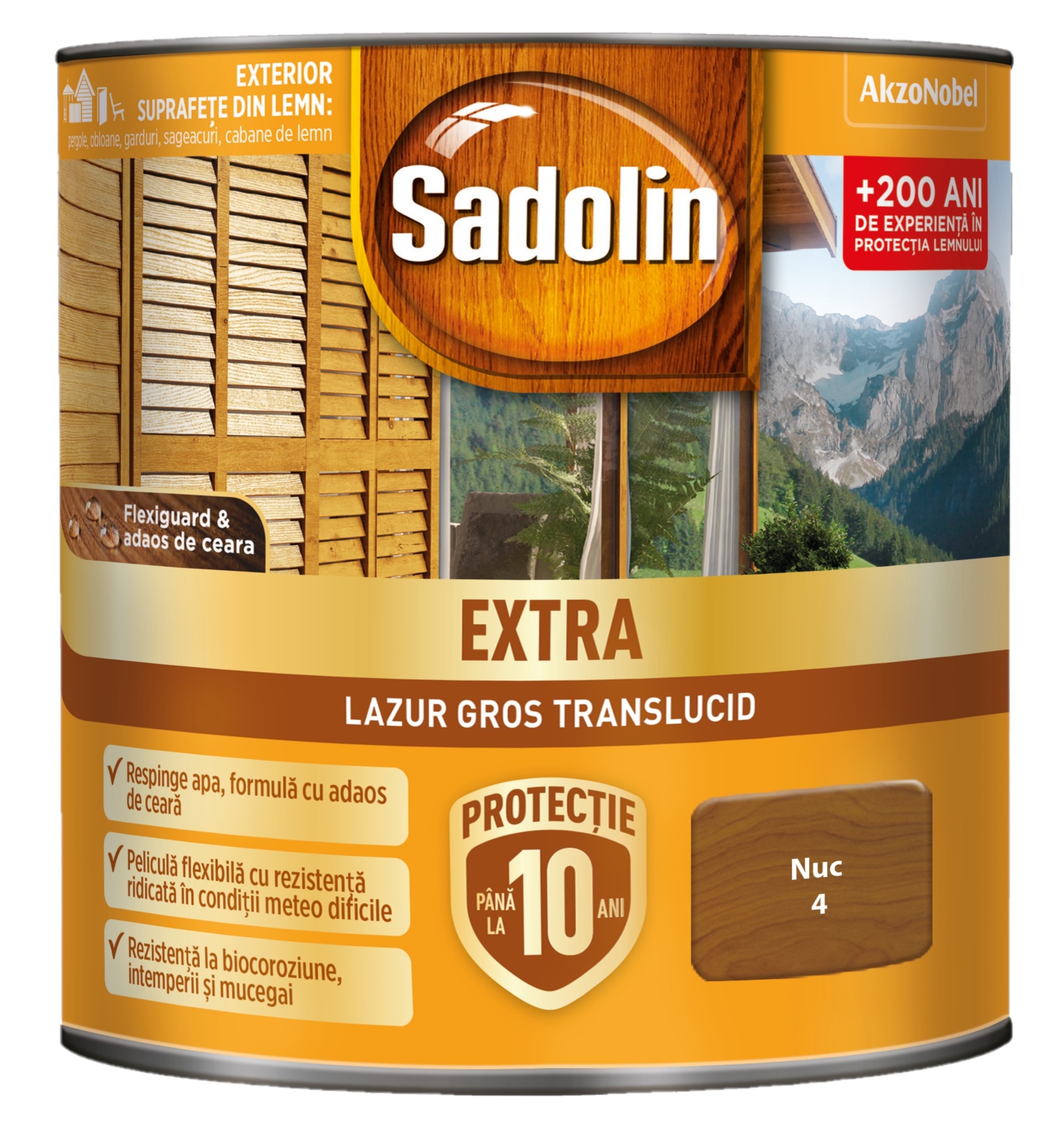 Lazura pentru lemn, nuc, 0.75 l • Sadolin