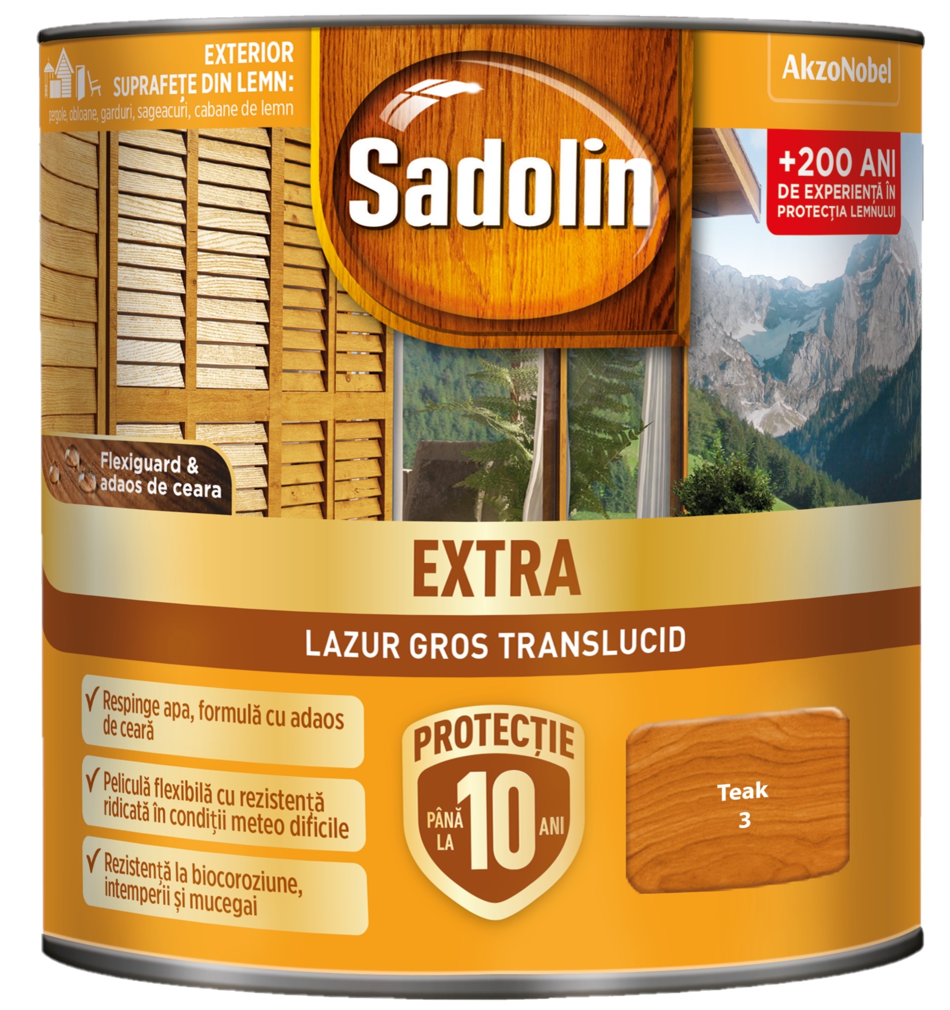 Lazura pentru lemn, teak, 0.75 l  Sadolin