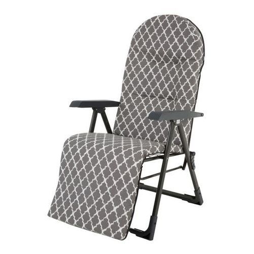 Scaun de gradina si terasa Patio Newada, gri, metalic, pliabil, 85 x 105 x 59 cm, perna inclusa