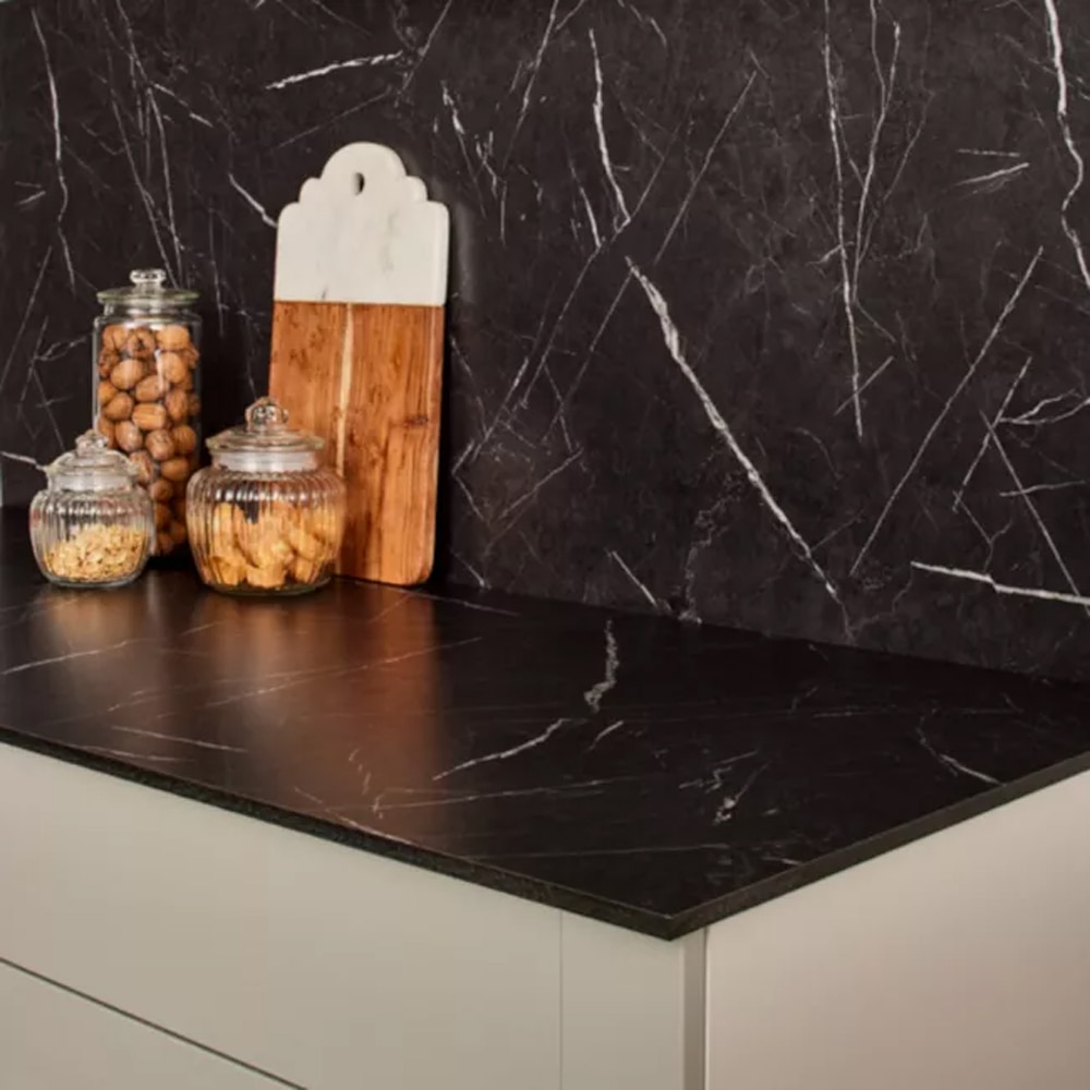 Blat bucatarie compact GoodHome Marmor, 1.2 x 62 x 300 cm, gri inchis