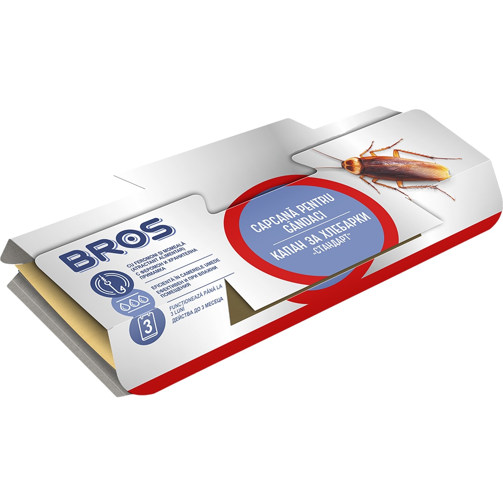 Capcana adeziva pentru gandaci BROS Feromox, cu feromon, 1 bucata