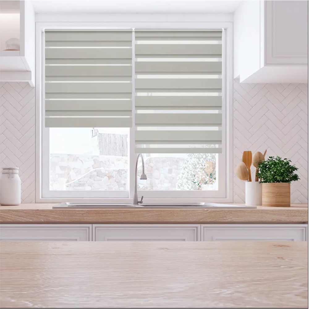 Rulou zi/noapte, 91 x 140 cm, poliester, transparent-gri