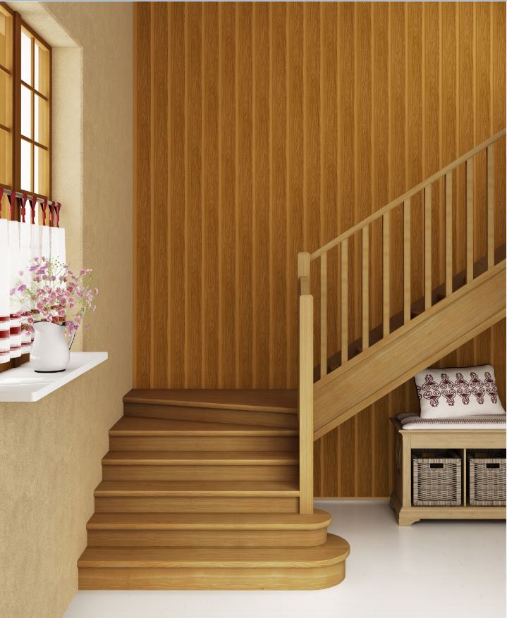 Lambriu stejar, PVC, 300 x 10.5 cm x 8 mm, acoperire 3 mp Vilo