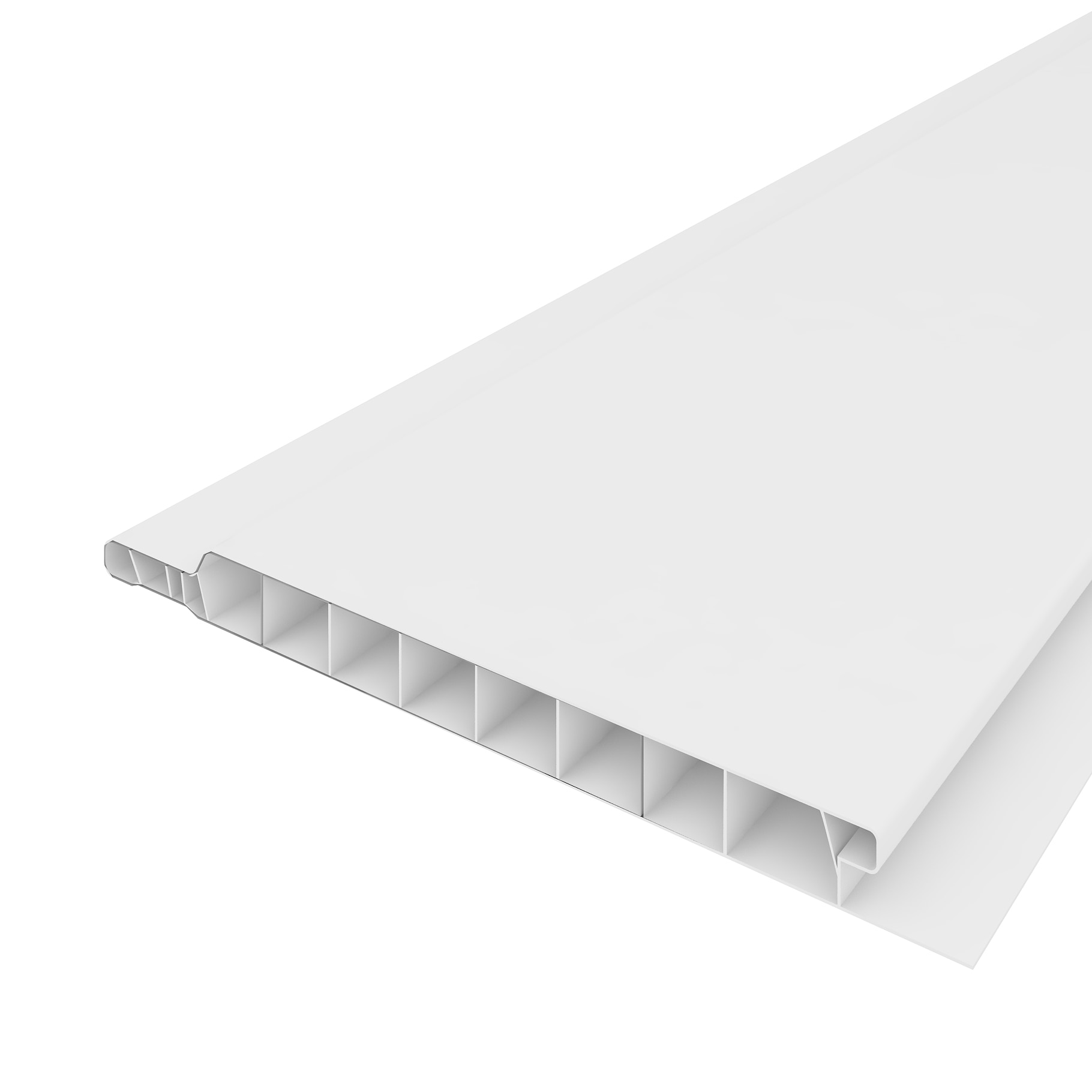 Lambriu, PVC, alb, 300 x 10.5 cm x 8 mm, acoperire 3 mp  Vilo Zip Top 105