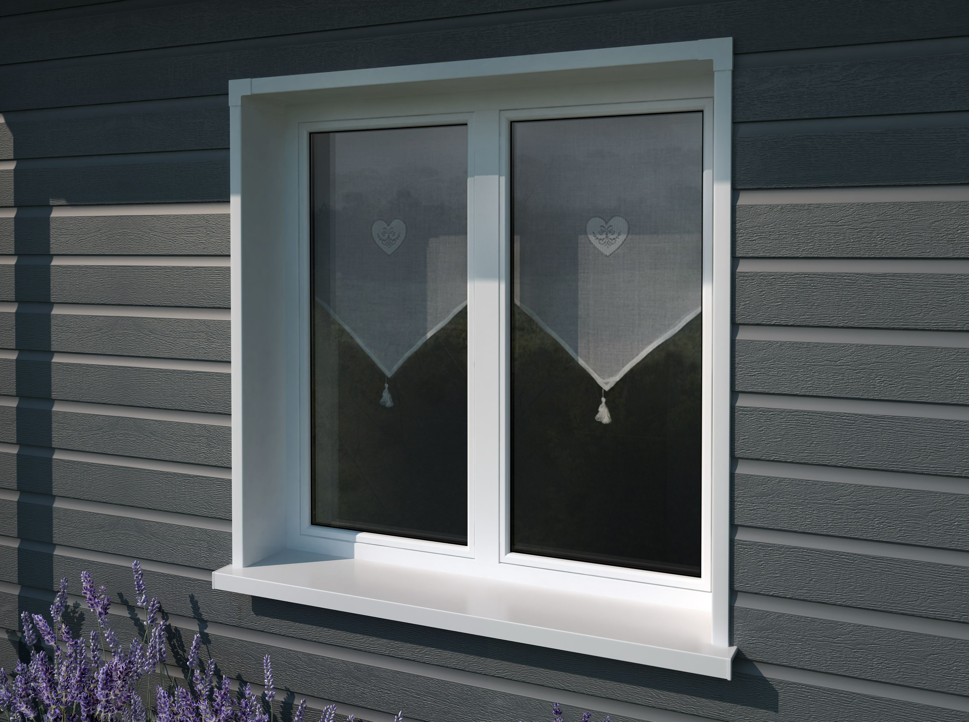 Glaf Exterior, Alb, PVC, 300 x 15 cm  VOX PROFILE