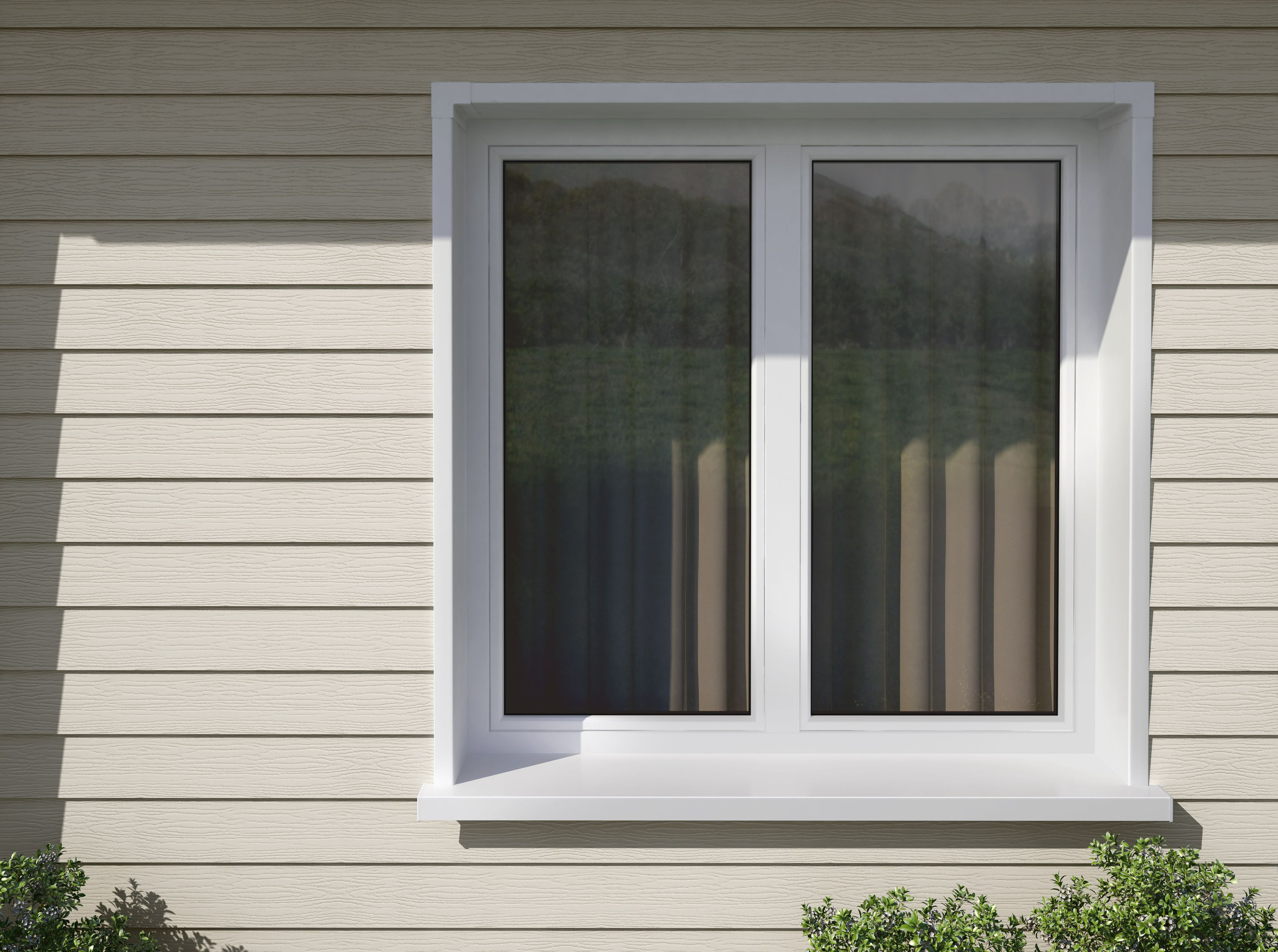 Glaf exterior VOX, PVC, 300 x 20 cm, alb