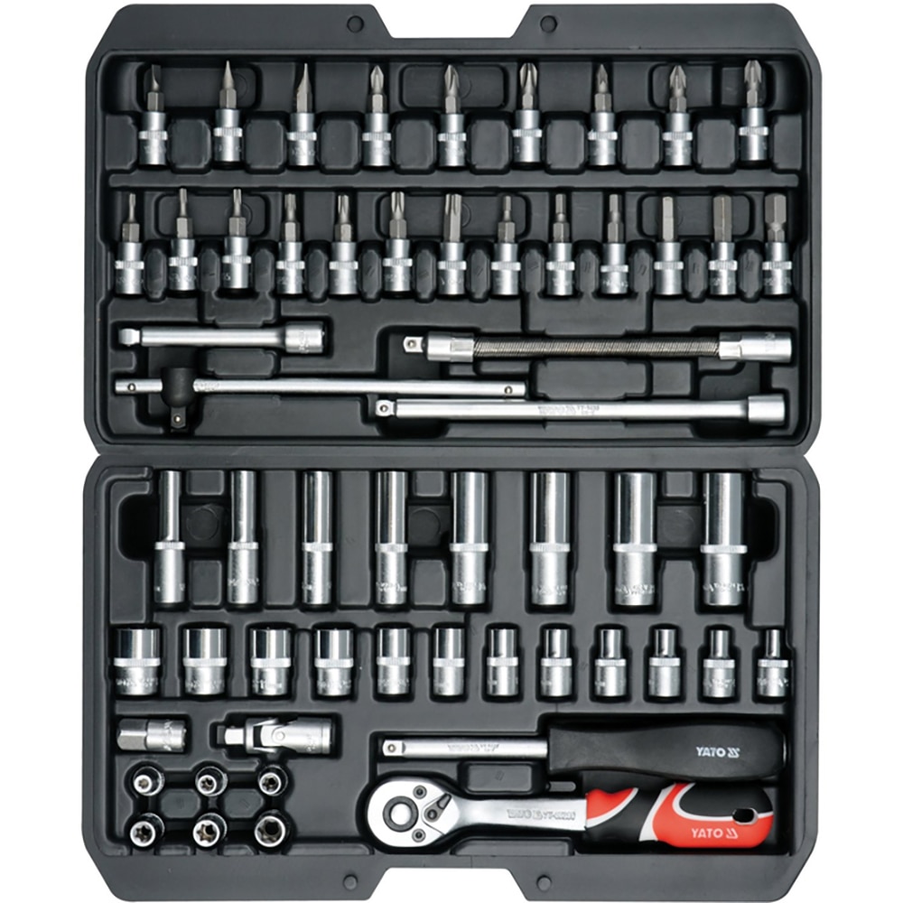 Trusa tubulare YATO YT-14501, 1/4'', 56 piese