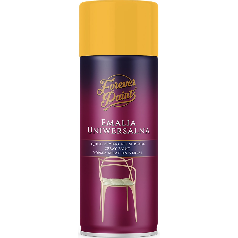 Spray vopsea email universala Forever Paints, galben lucios (RAL 1023), 400 ml