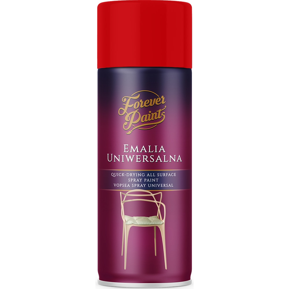 Spray vopsea email universala Forever Paints, rosu trafic lucios (RAL 3020), 400 ml