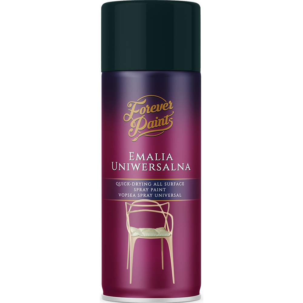 Spray vopsea email universala Forever Paints, negru mat (RAL 9005), 400 ml