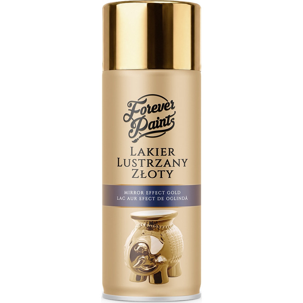 Spray lac cu efect oglinda Forever Paints, auriu, 400 ml