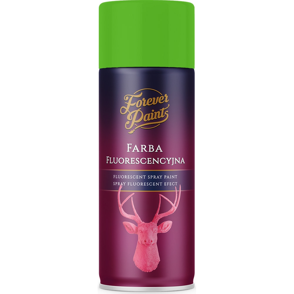 Spray vopsea fluorescenta Forever Paints, verde mat, 400 ml