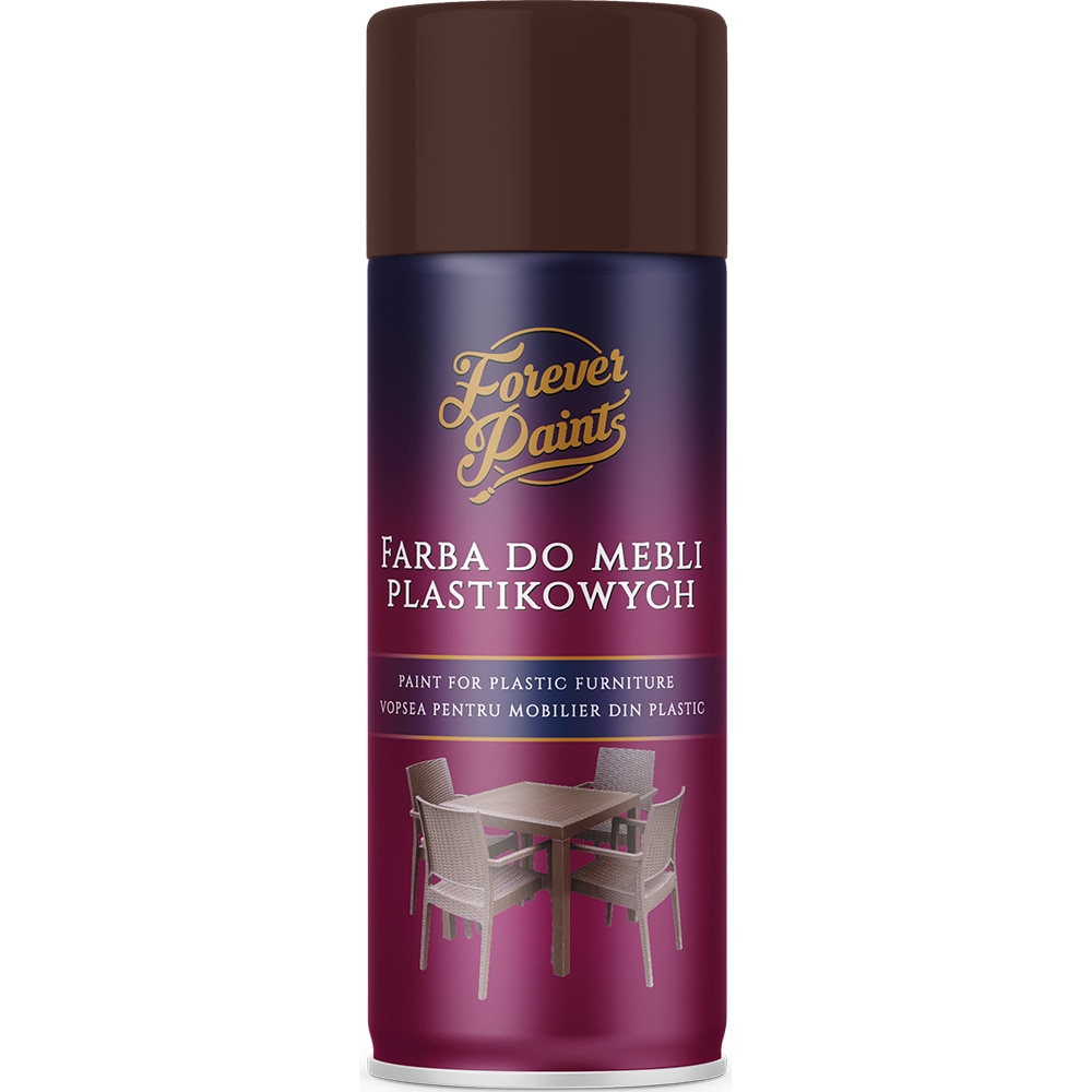 Spray vopsea pentru mobilier din plastic Forever Paints, maro mat, 400 ml