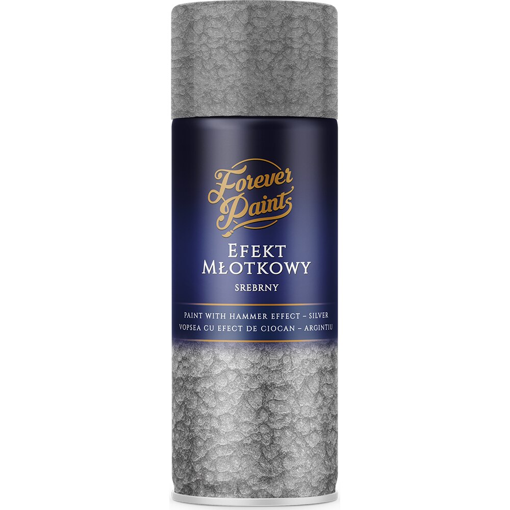 Spray vopsea cu efect ciocanit Forever Paints, argintiu, 400 ml