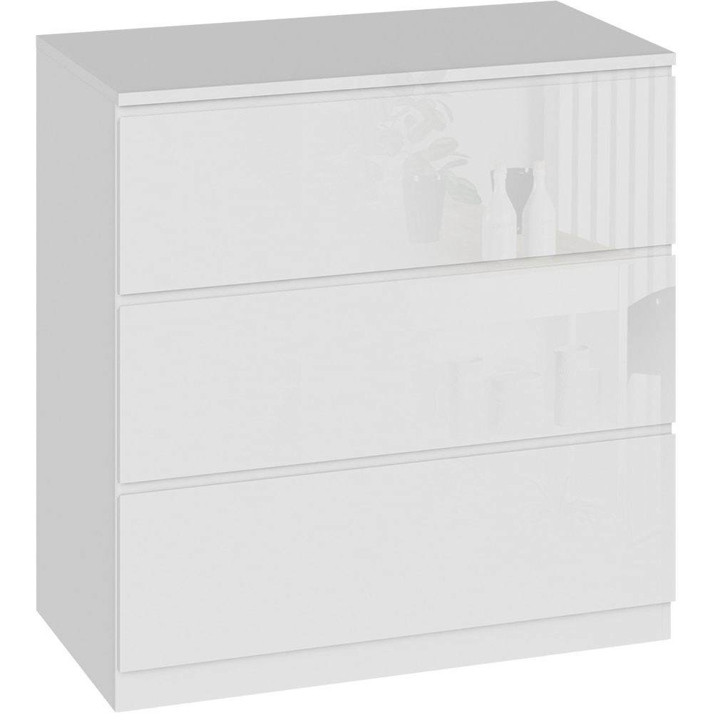 Comoda living BLACK AND WHITE Optimum 02, PAL, 78 x 40 x 80.4 cm, alb lucios