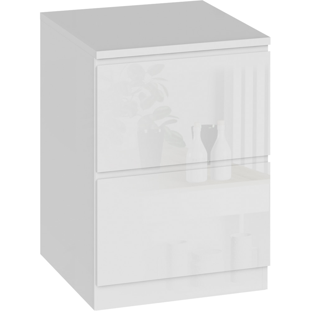 Noptiera BLACK AND WHITE Optimum 05, 40 x 40 x 56.2 cm, alb lucios