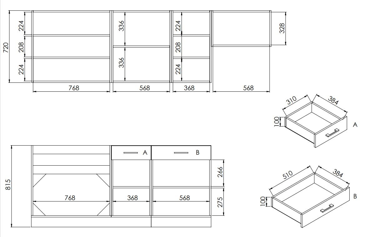 Kit bucatarie, stejar, 240 cm • Jorica