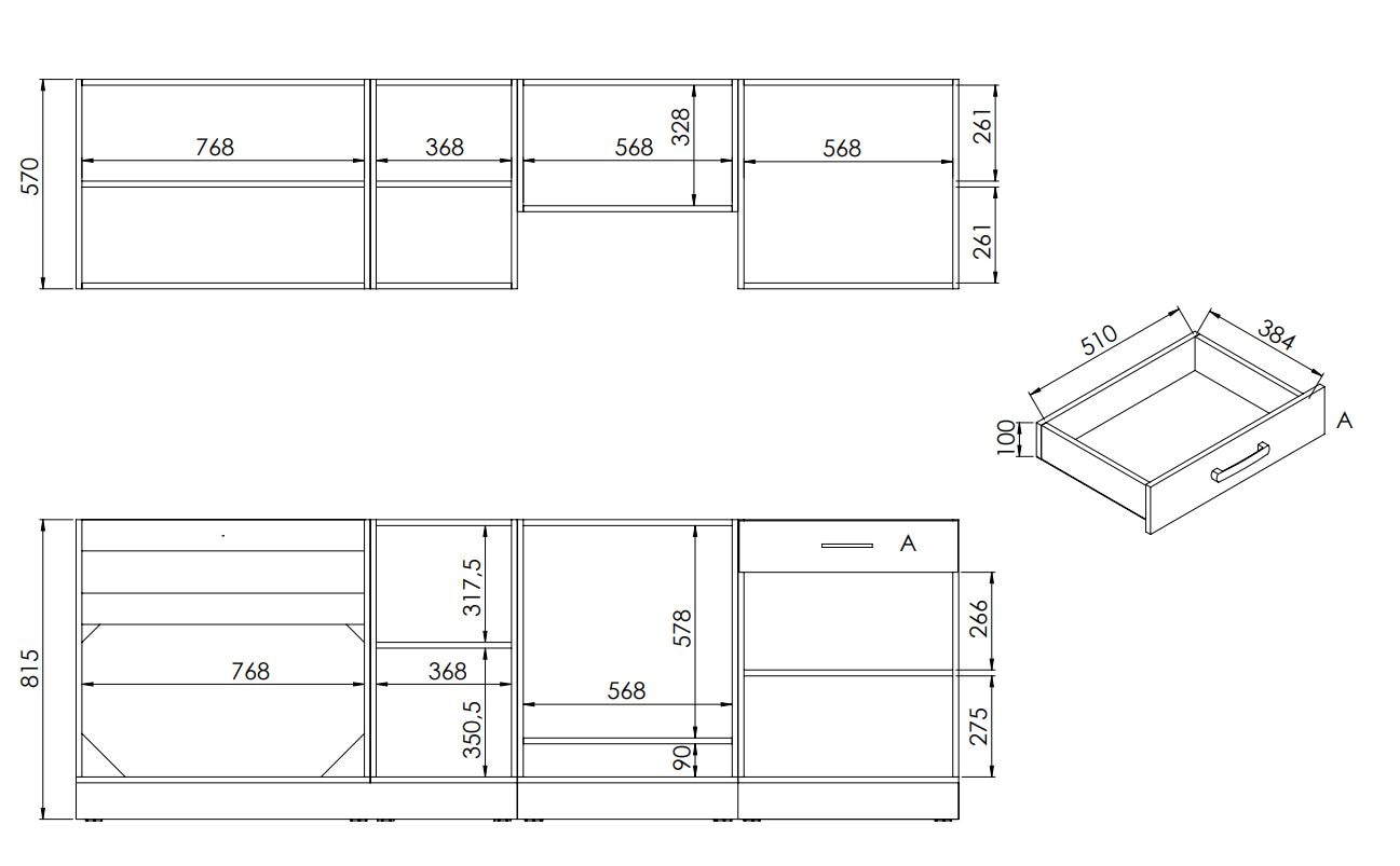 Kit bucatarie, 240 cm  Evelin