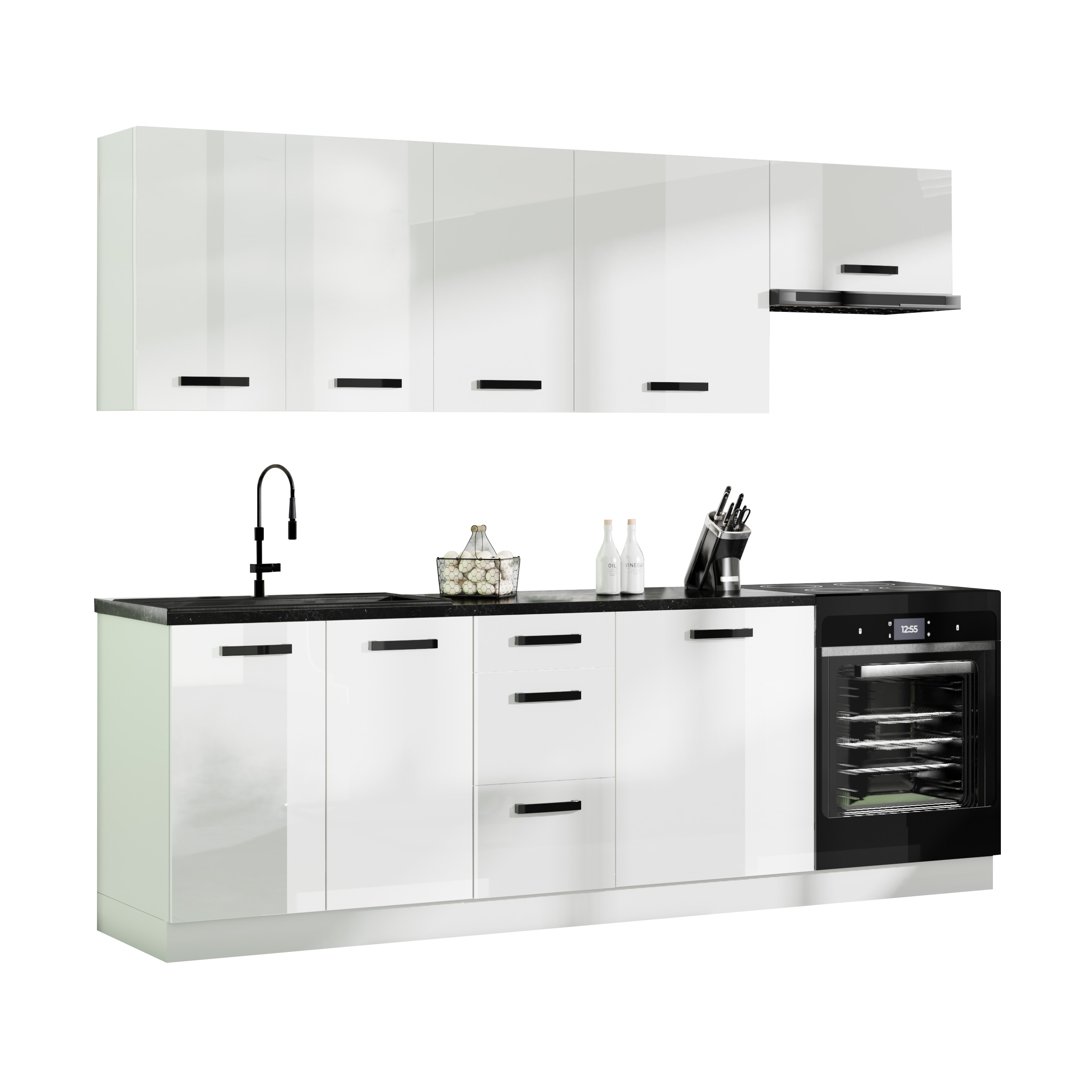 Kit bucatarie, alb, 240 cm • Ester