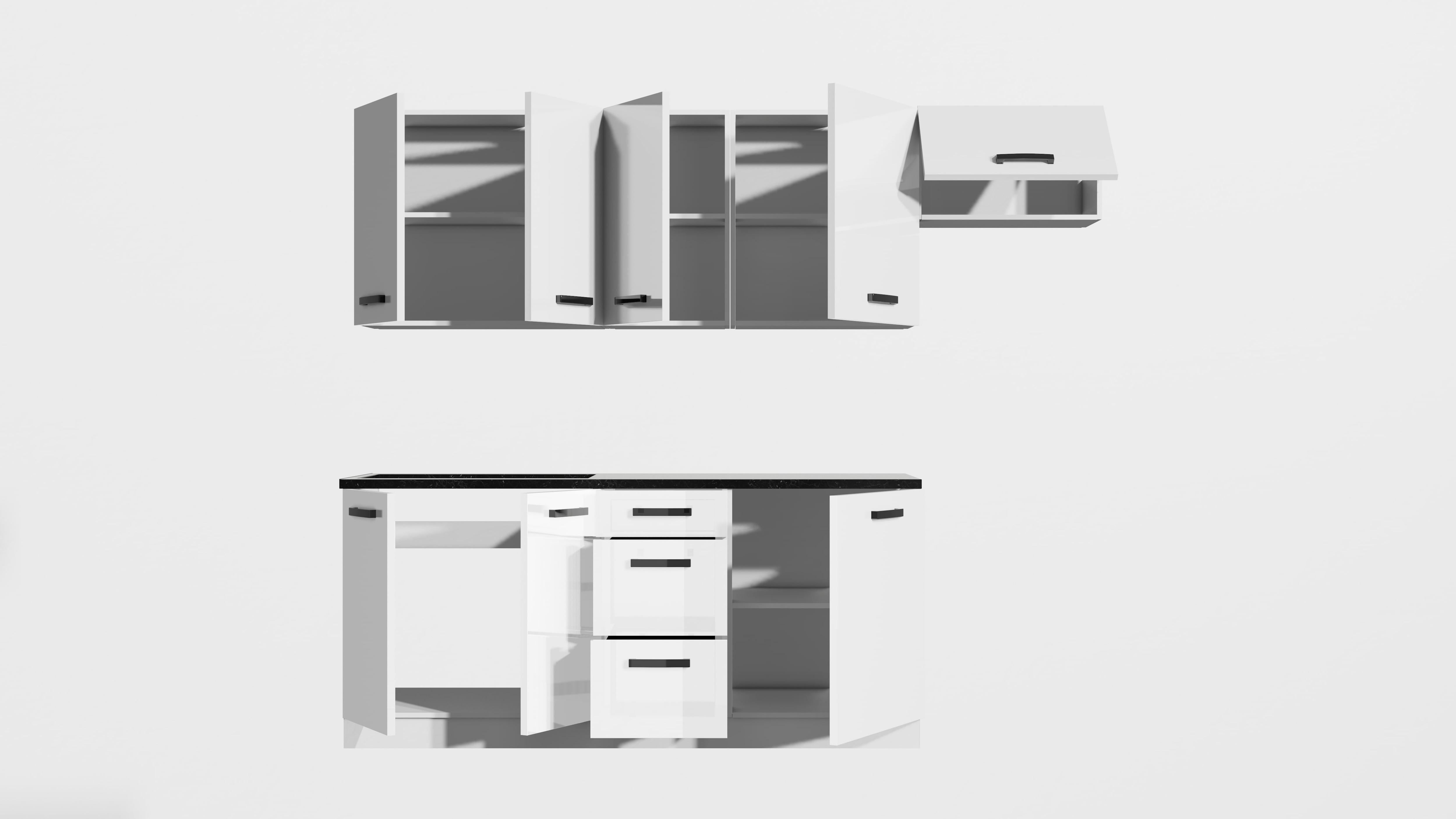 Kit bucatarie, alb, 240 cm • Ester