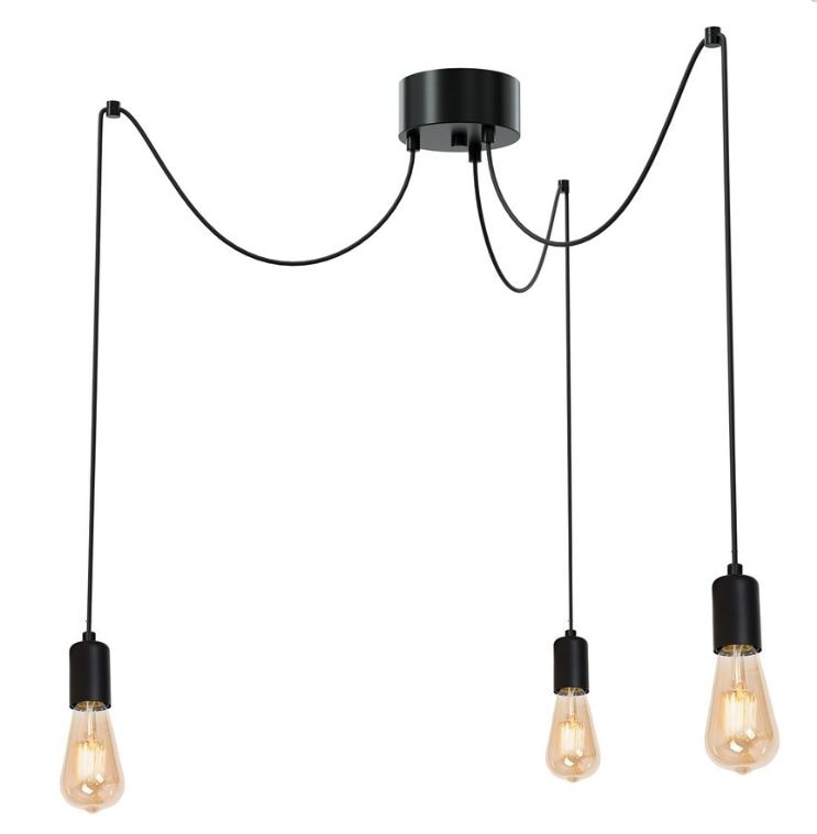 Lustra tip pendul, Negru, 180 W, 3 x E27 • Luminex Luminex