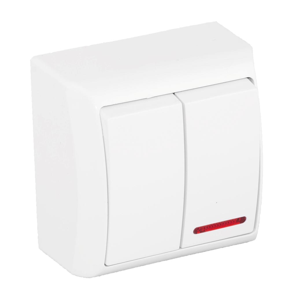 Comutator cu LED, aplicat, IP20