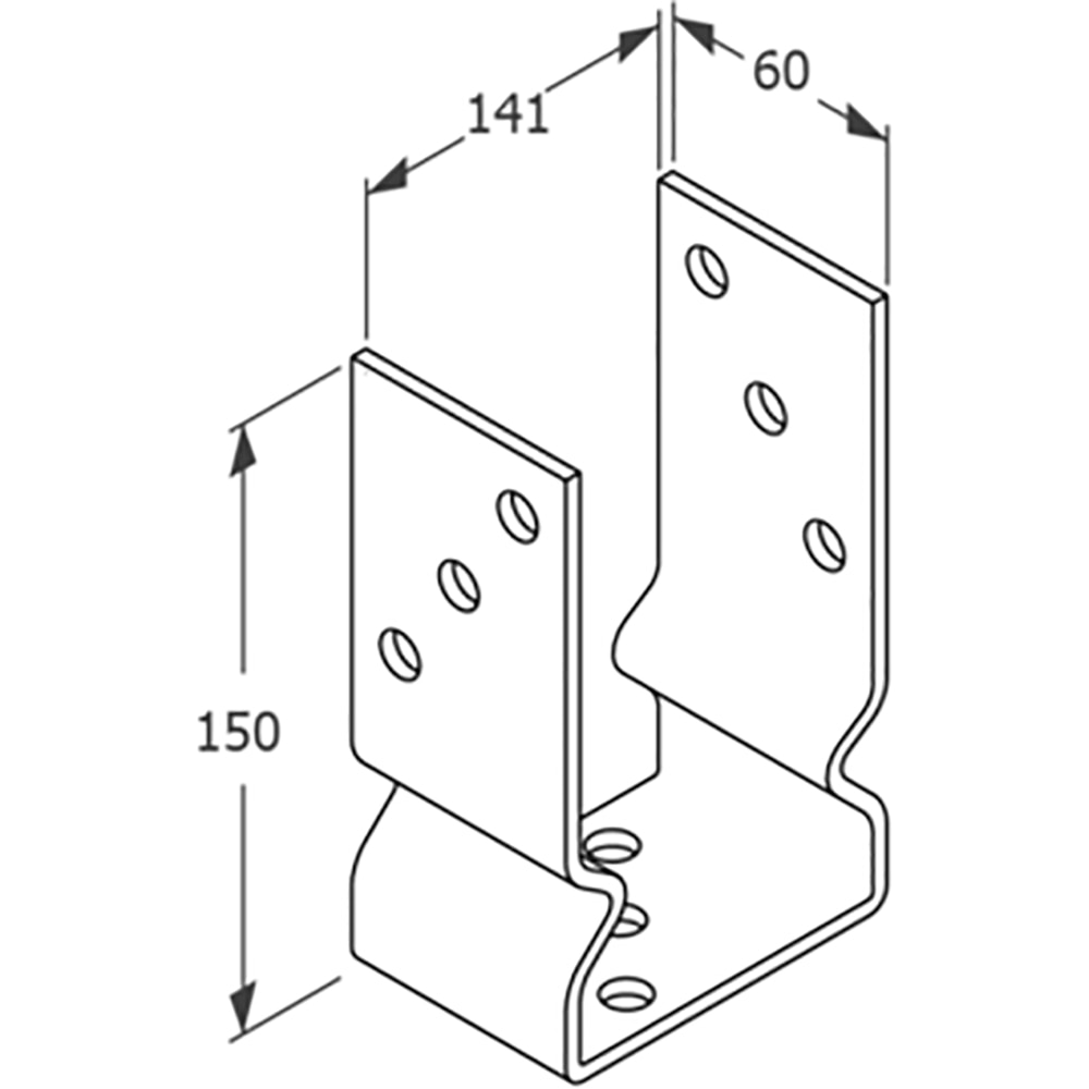 Suport stalp DMX PSOZ140, 141 x 150 x 60 x 4 mm