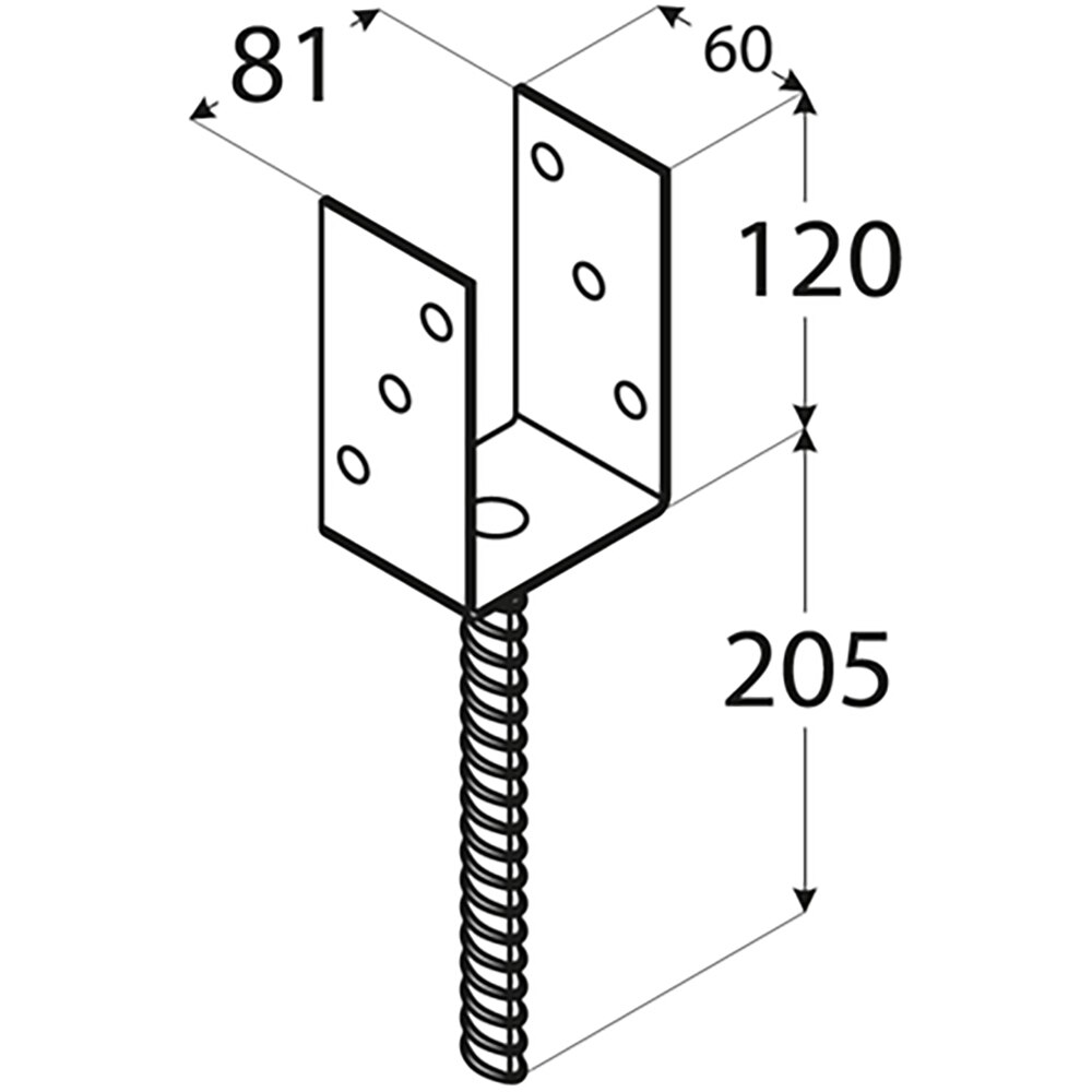 Suport stalp tip U sarcina grea DMX PS80U, 81 x 120 x 4 mm