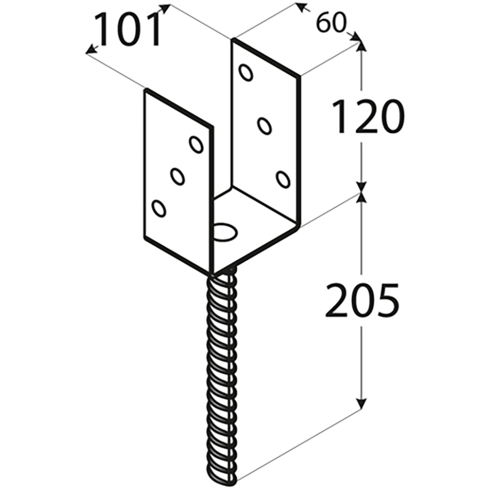 Suport stalp tip U sarcina grea DMX PS100U, 101 x 120 x 4 mm