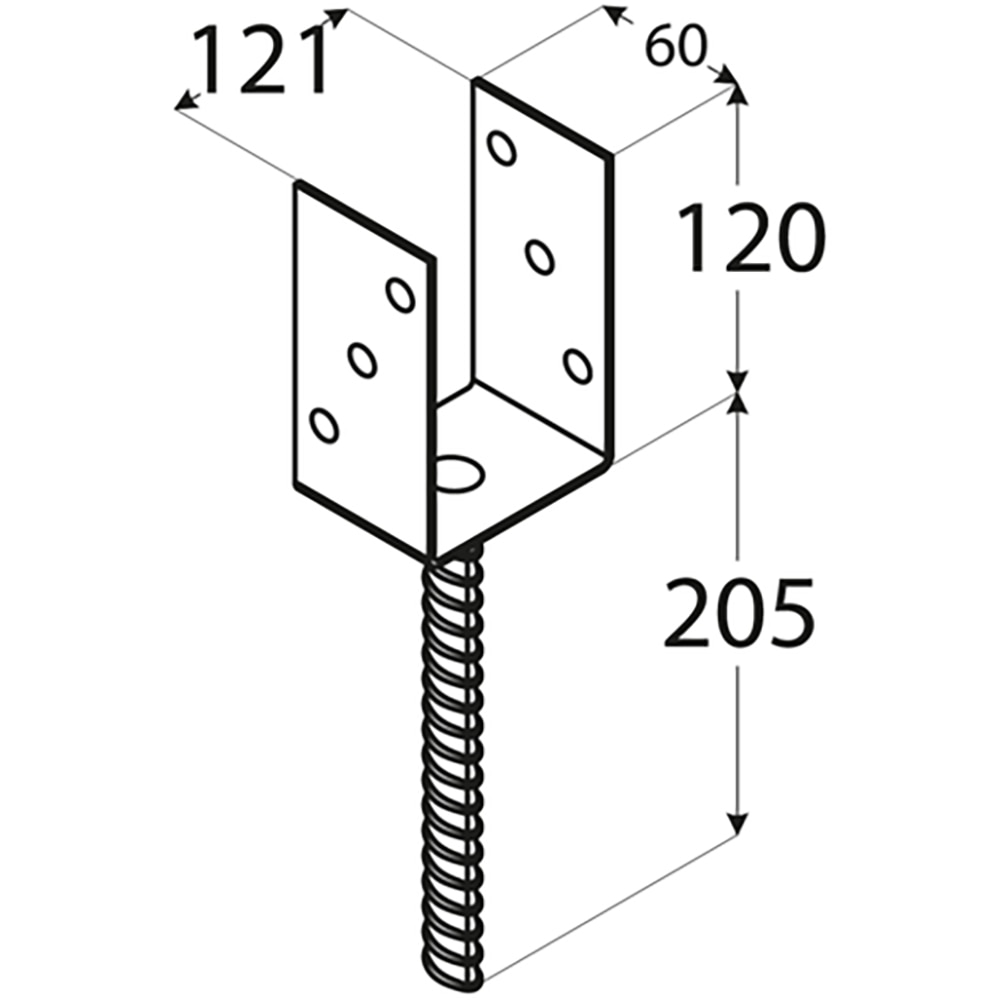 Suport stalp tip U sarcina grea DMX PS120U, 121 x 120 x 4 mm