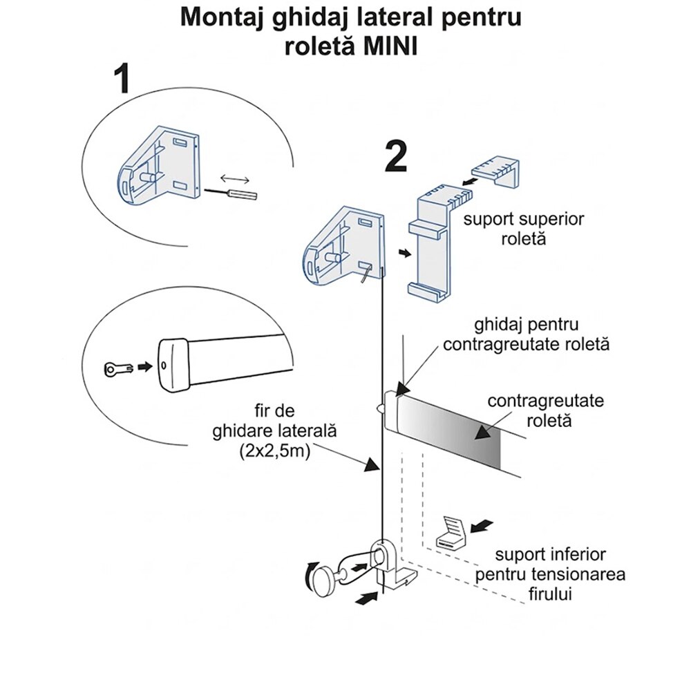 Set montaj mini smart GARDINIA, alb, 1 buc