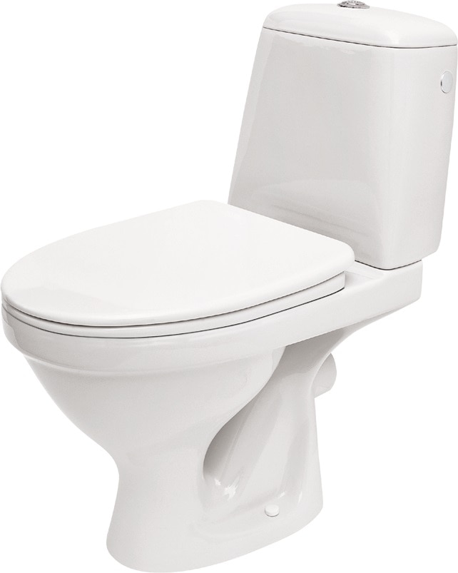 Set WC si rezervor, rotund, alb, portelan, diamentru 10,2 cm, 3/6 L   Cersanit