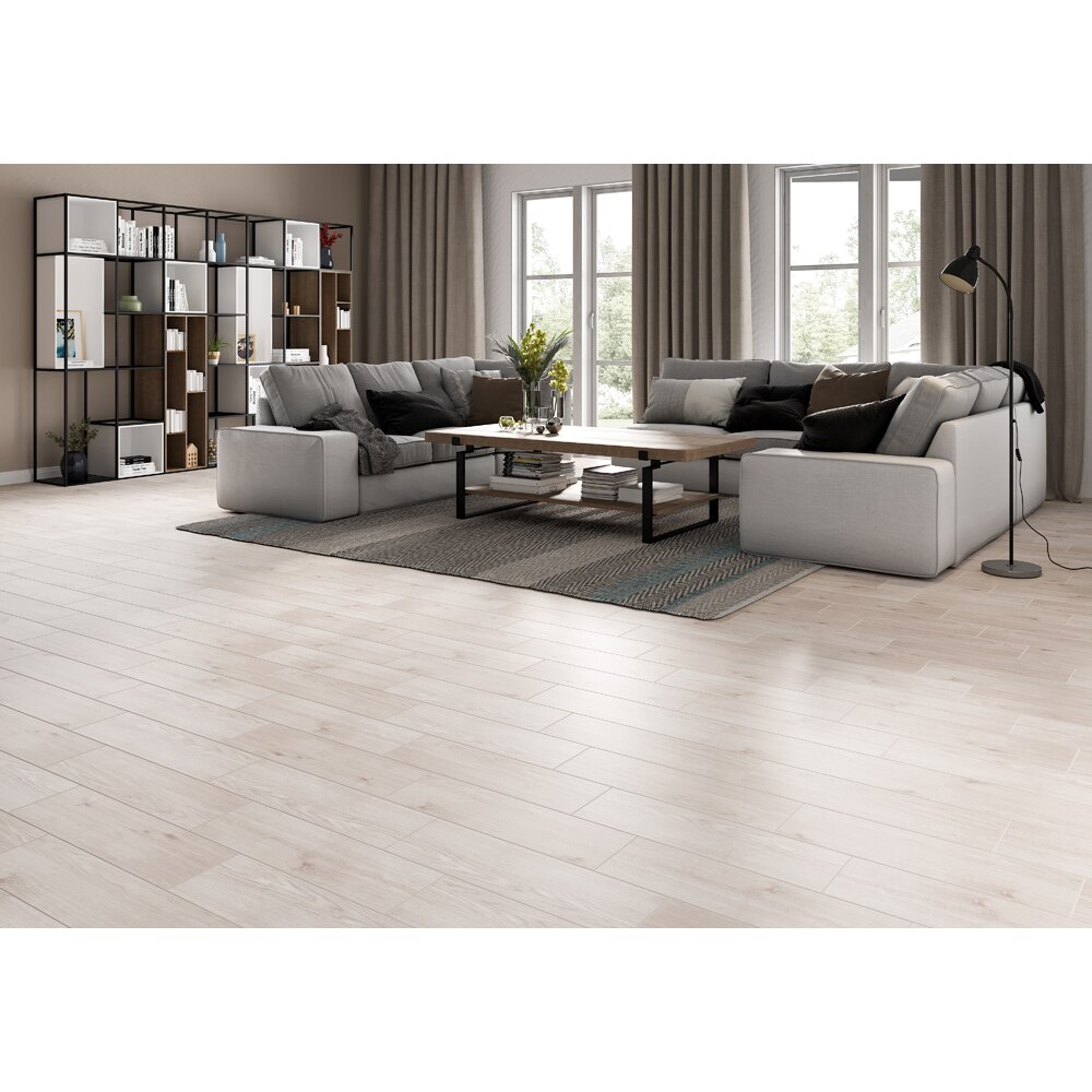 Gresie interior/exterior CERSANIT Pinewood Light Grey, 60 x 18.5 cm, 7 mm, 1.0m2/cutie, PEI 3