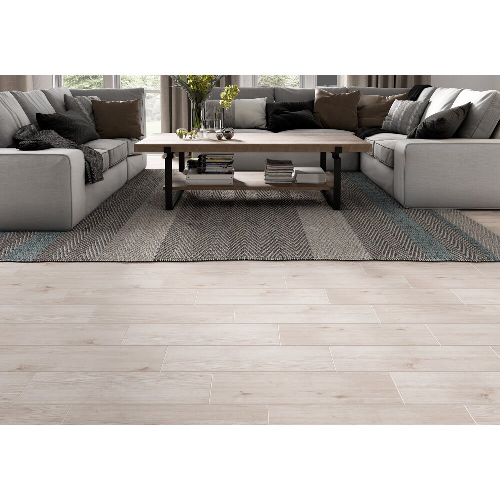 Gresie interior/exterior CERSANIT Pinewood Light Grey, 60 x 18.5 cm, 7 mm, 1.0m2/cutie, PEI 3