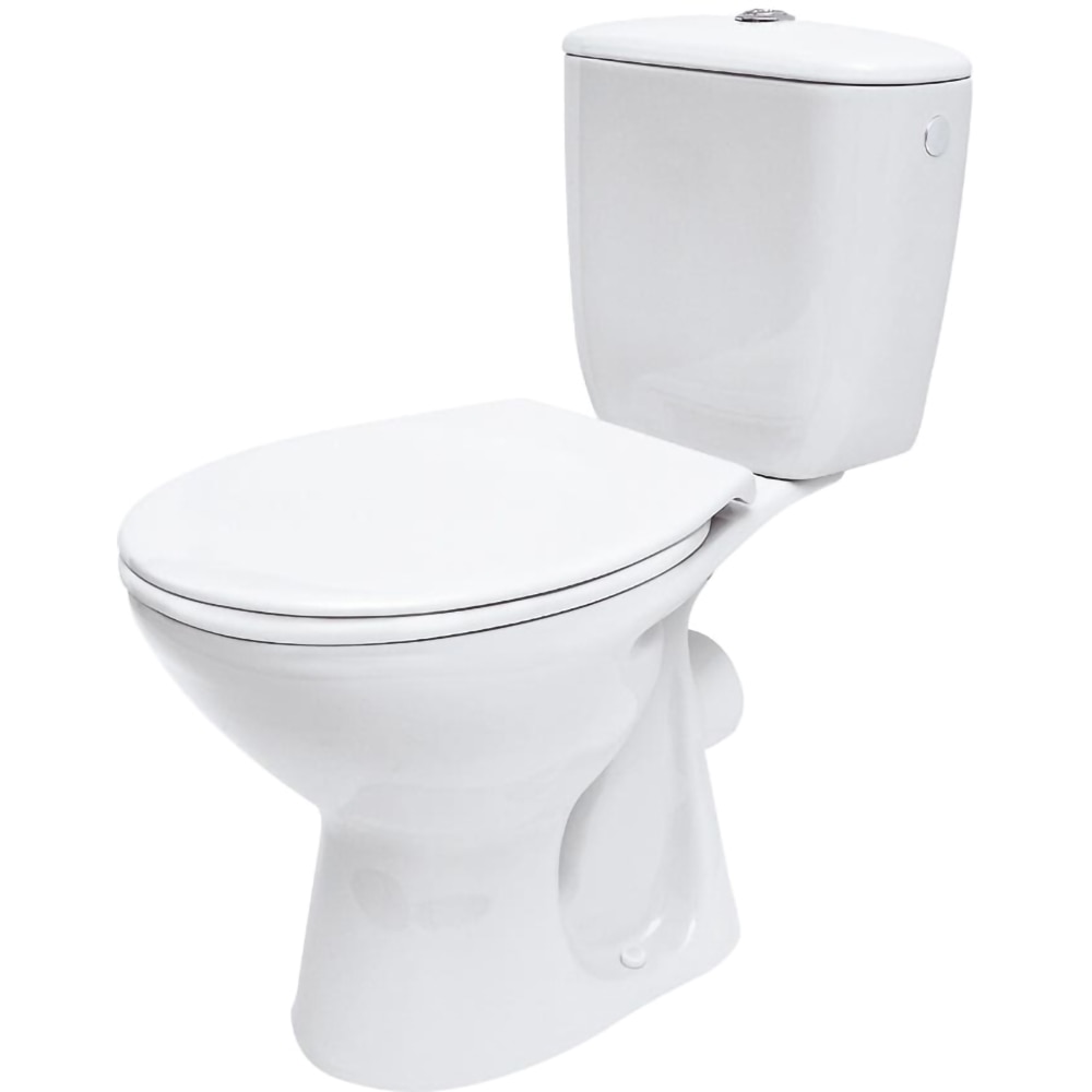 Set vas WC CERSANIT, montaj pe pardoseala, evacuare orizontala, rezervor dubla comanda 3/6l, alb