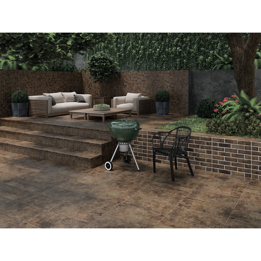 Gresie interior/exterior CERSANIT Lukas Brown Structure, 29.8 x 59.8 cm, 8.5 mm, 1.6m2/cutie, PEI 3
