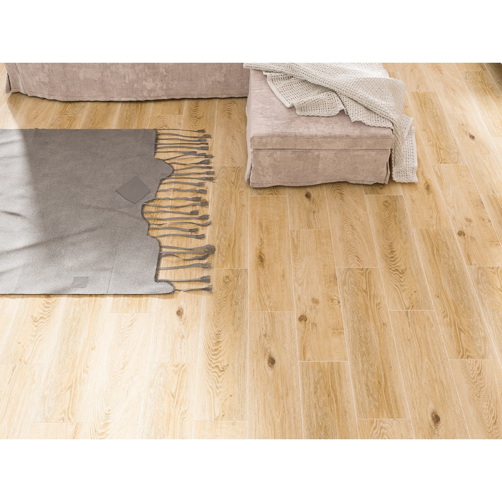 Gresie interior/exterior CERSANIT Orsonwood Beige, 60 x 18.5 cm, 7 mm, 1.0m2/cutie, PEI 3