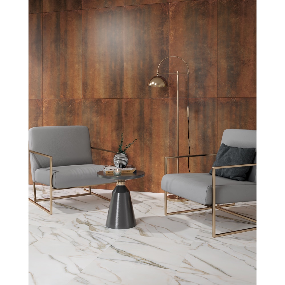 Gresie interior/exterior Cersanit Borgini Gold, 60 x 60 cm, 1.07 mp/cutie, alb