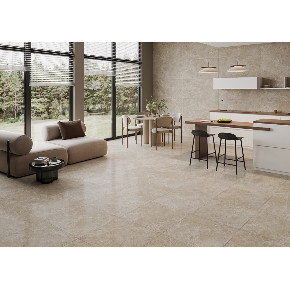 Gresie exterior/interior Cersanit Alvaro Stone, 59.8 x 119.8 cm, 1.43 mp/cutie, bej