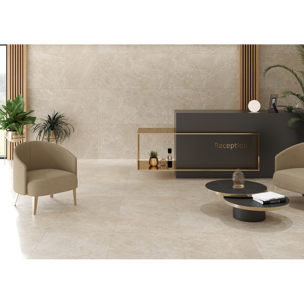 Gresie exterior/interior Cersanit Alvaro Stone, 59.8 x 119.8 cm, 1.43 mp/cutie, bej