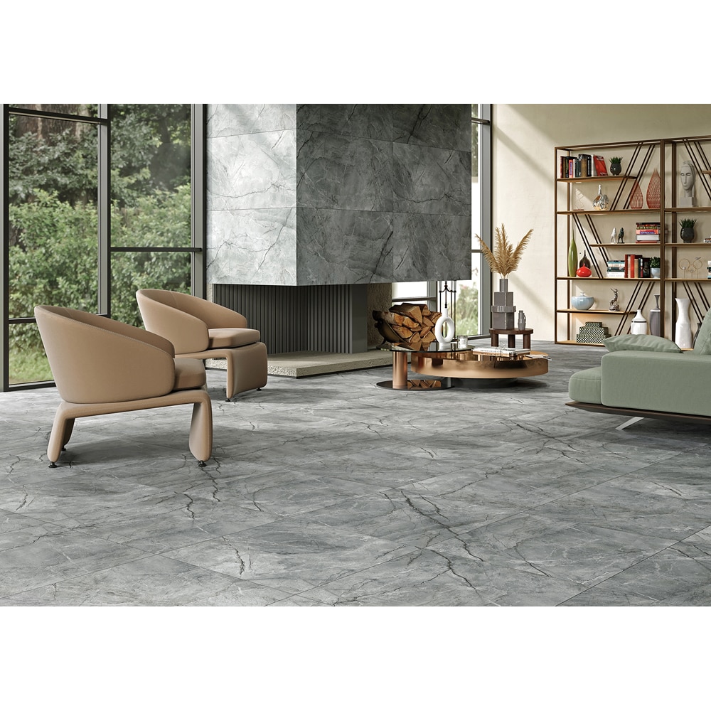 Gresie interior/exterior CERSANIT Silver Heels Graphite Matt, 59.8 x 119.8 cm, 8 mm, 1.43m2/cutie, PEI 3