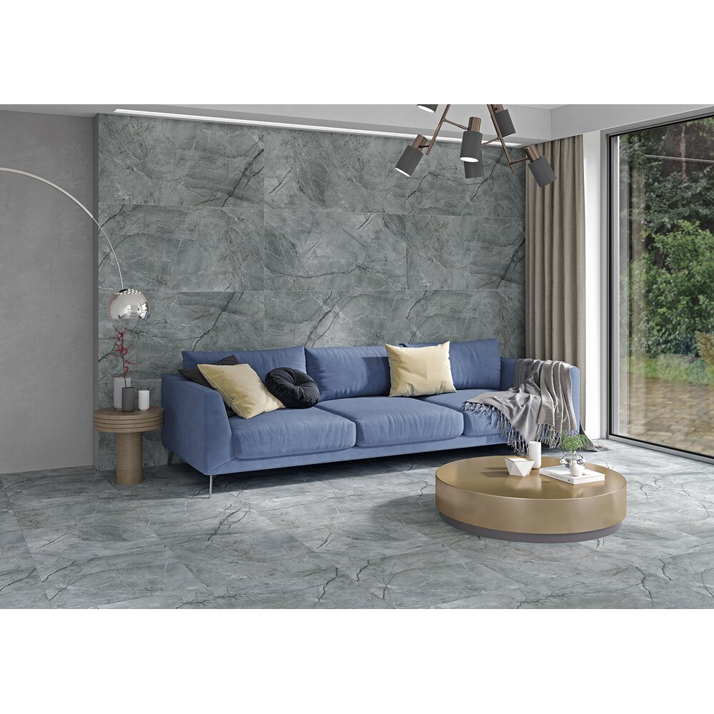Gresie interior/exterior CERSANIT Silver Heels Graphite Matt, 59.8 x 119.8 cm, 8 mm, 1.43m2/cutie, PEI 3