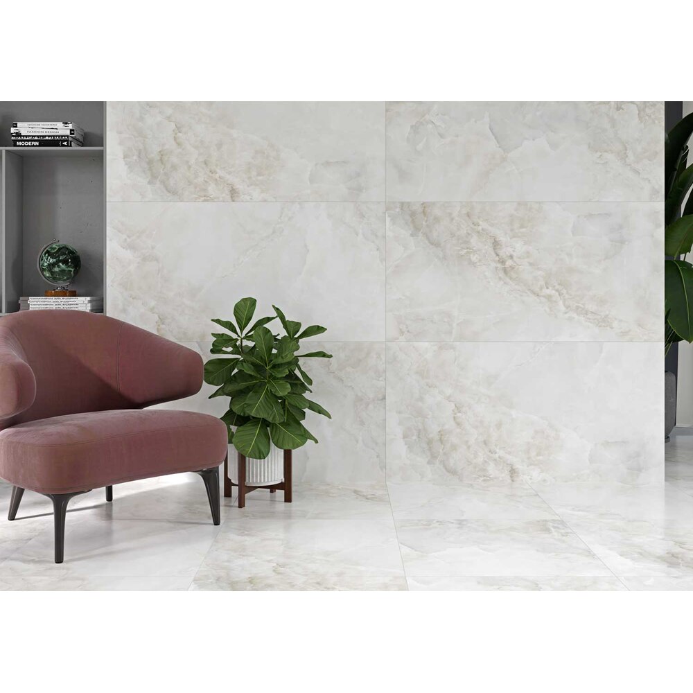 Gresie interior/exterior CERSANIT Randy Cream Satin Rect, 59.8 x 119.8 cm, 8 mm, 1.43m2/cutie, PEI 5